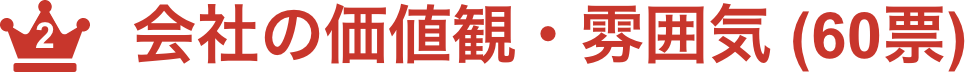 会社の価値観・雰囲気 (60票)